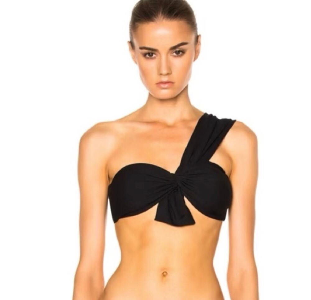 MARYSIA Venice One Shoulder Bikini Top Size Medium Black
